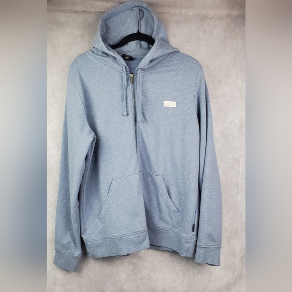 Patagonia Other - PATAGONIA P-6 Label Lightweight Full-Zip Hoodie Light Blue Organic Cotton Size L